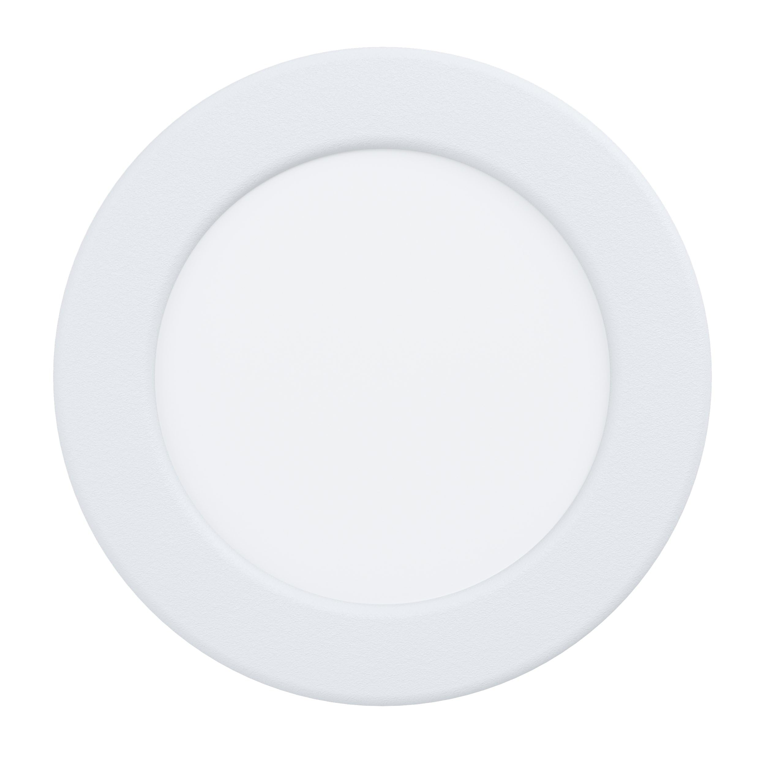 Eglo LED Recessed Spotlight Fueva 5, Ø 11.7 cm, Dimmable LED Spot Made of Steel with Plastic Light Surface, White LED Recessed Light, Flat LED Downlight, Low Installation Depth 26 mm, Warm White