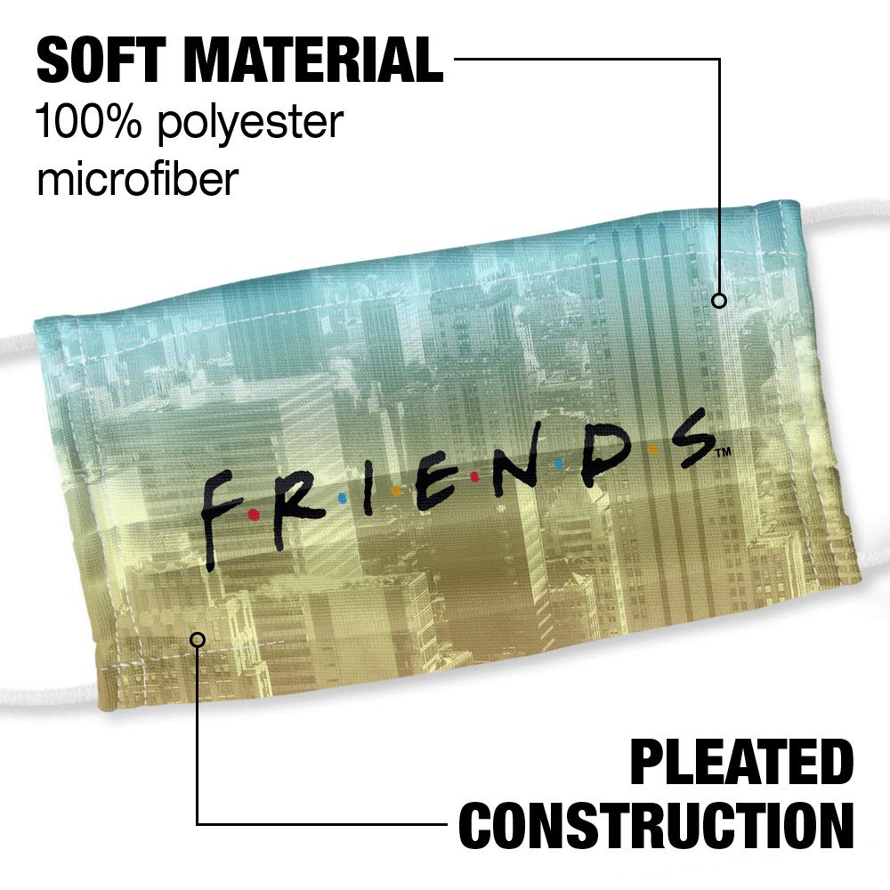 Friends New York City Gradient 1-Ply Reusable Face Mask Covering with Adjustable Nose Wire, Unisex