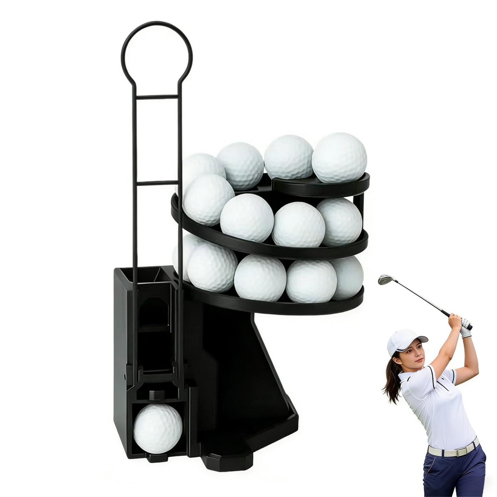 Automatic Golf Ball Dispenser & Tee Up Machine, Range Reload Golf Training Aid for Driving Range & Home Practice, Portable Launcher