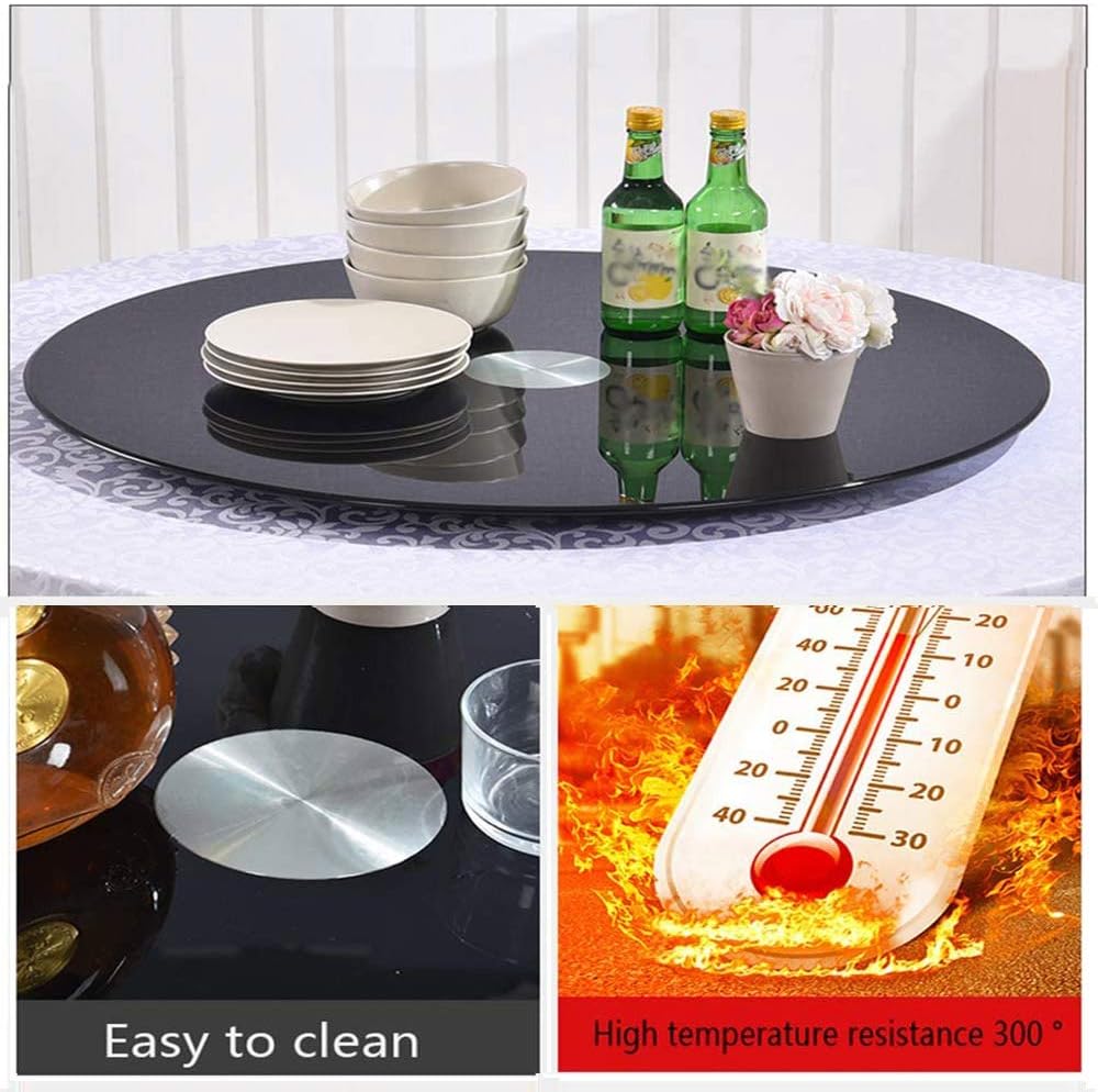Rotating Serving Plate Round Lazy Susan Swivel Plate Dining Table Turntable Lazy Susan Round Table Rotating Serving Plate Tempered Glass (90cm)