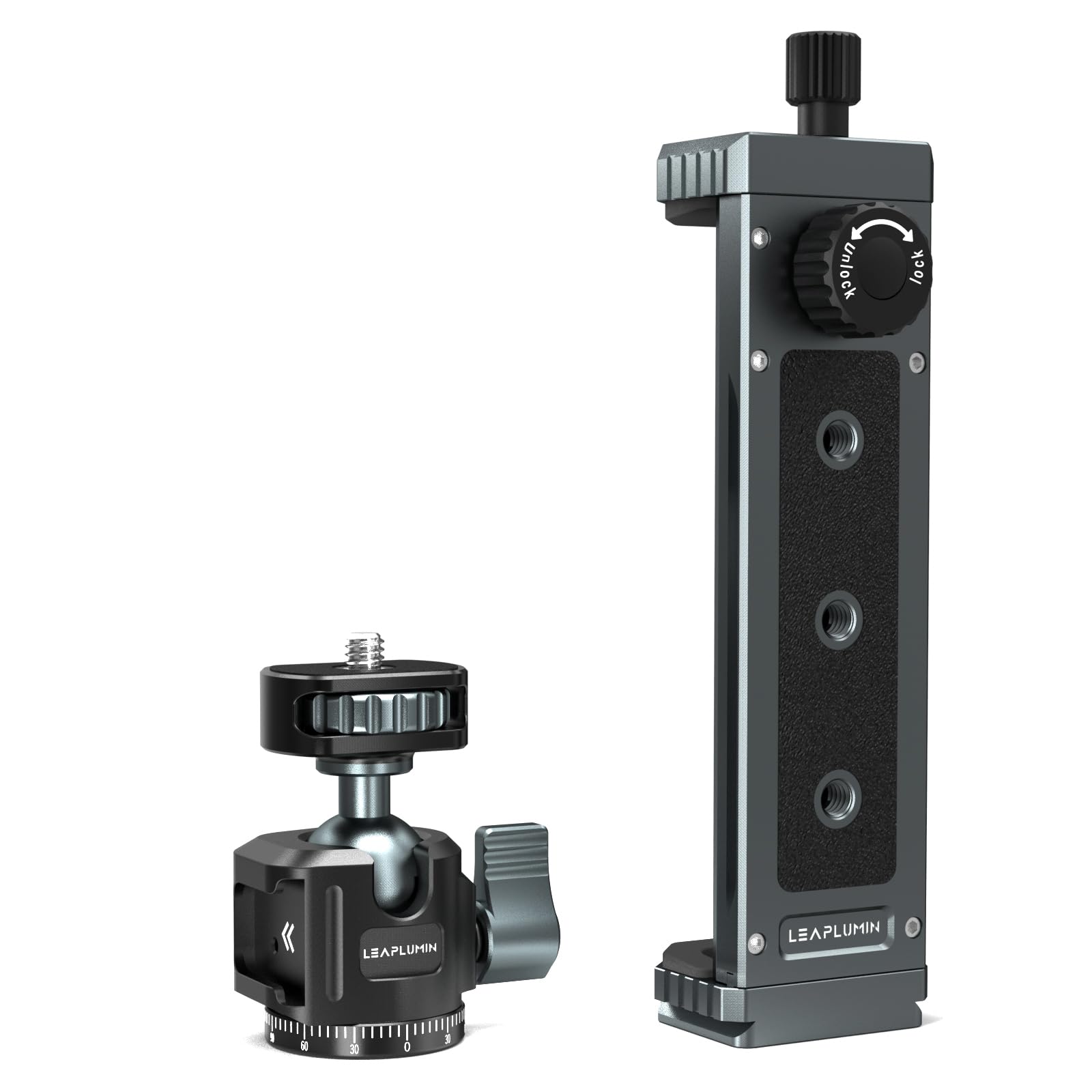 Leaplumin Tripod Mount Adapter with Ball Head, Aluminum Tripod Mount Holder for Tablet,Tablet Tripod Mount with 1/4" Screw,Universal Tripod Mount for iPad Mini,Compatible with 4.7"-12.9" Most Tablet