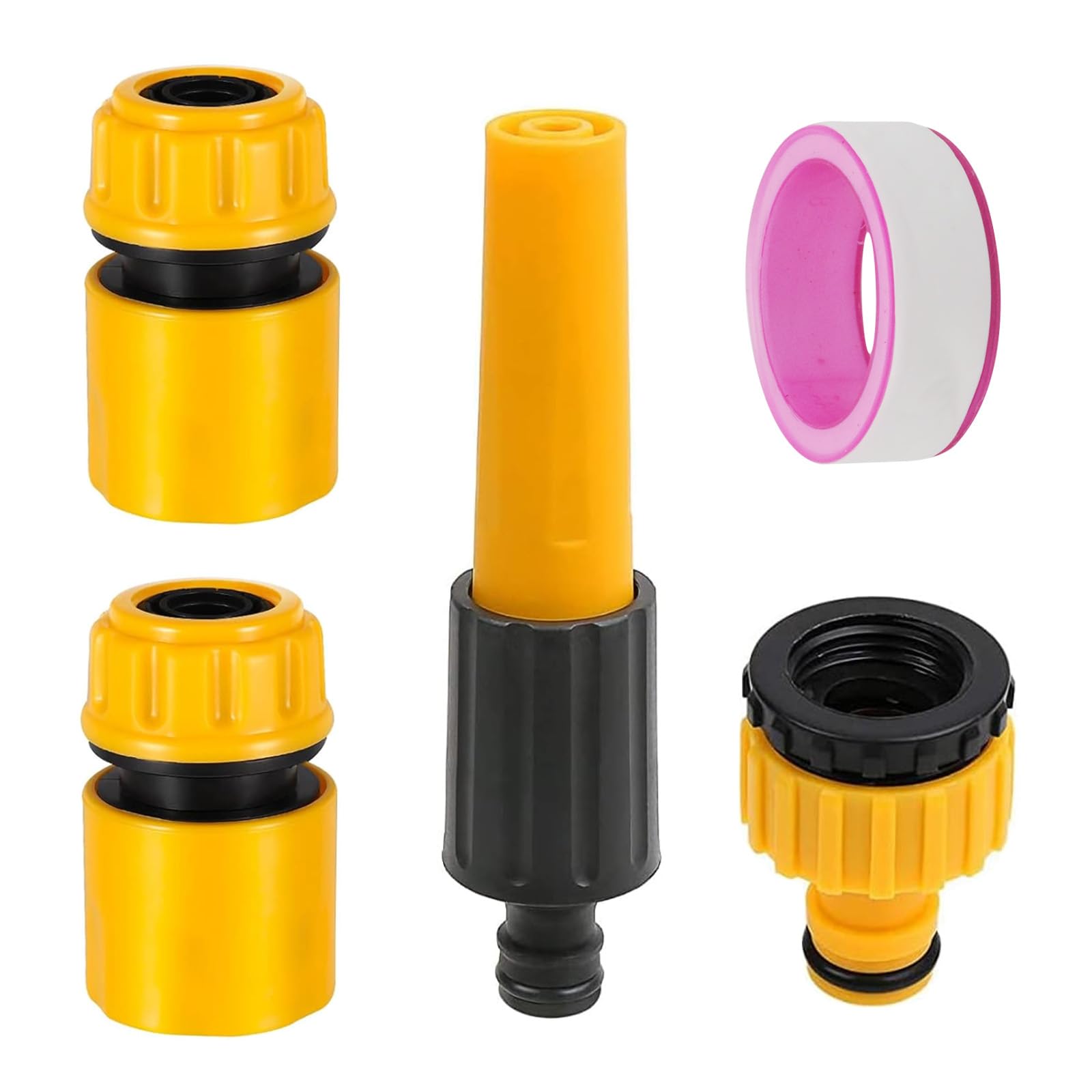 Garden Hose Connectors Set, Double Male Hose Connectors Hose End Quick Connectors Garden Spray Gun Spray Nozzle for Watering Plants Shower Pet Car Washing