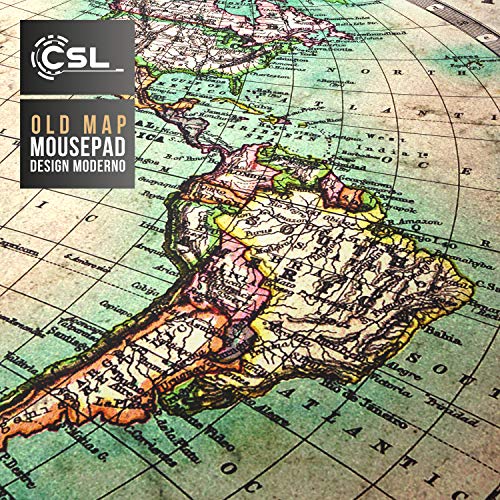CSL – Tappetino per Mouse Oversize 900x400mm – Mousepad XXL con Stampa - Tappeto Extralarge – per precisione + velocità – per Mouse e Tastiera - Old Map