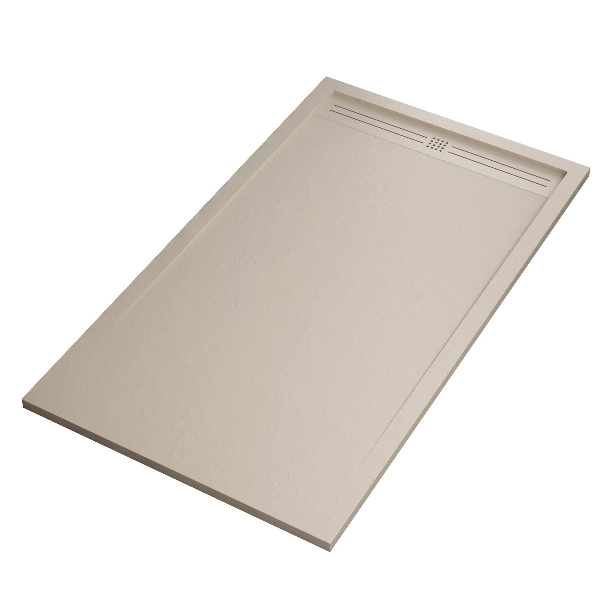 Receveur de douche 70x80 crème en marbre minéral anti-glisse