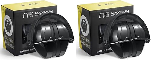 Pro For Sho All Terrain Safety Ear Protection - Larger Size Foldable Ear Muffs Lighter Weight & Maximum Hearing Protection