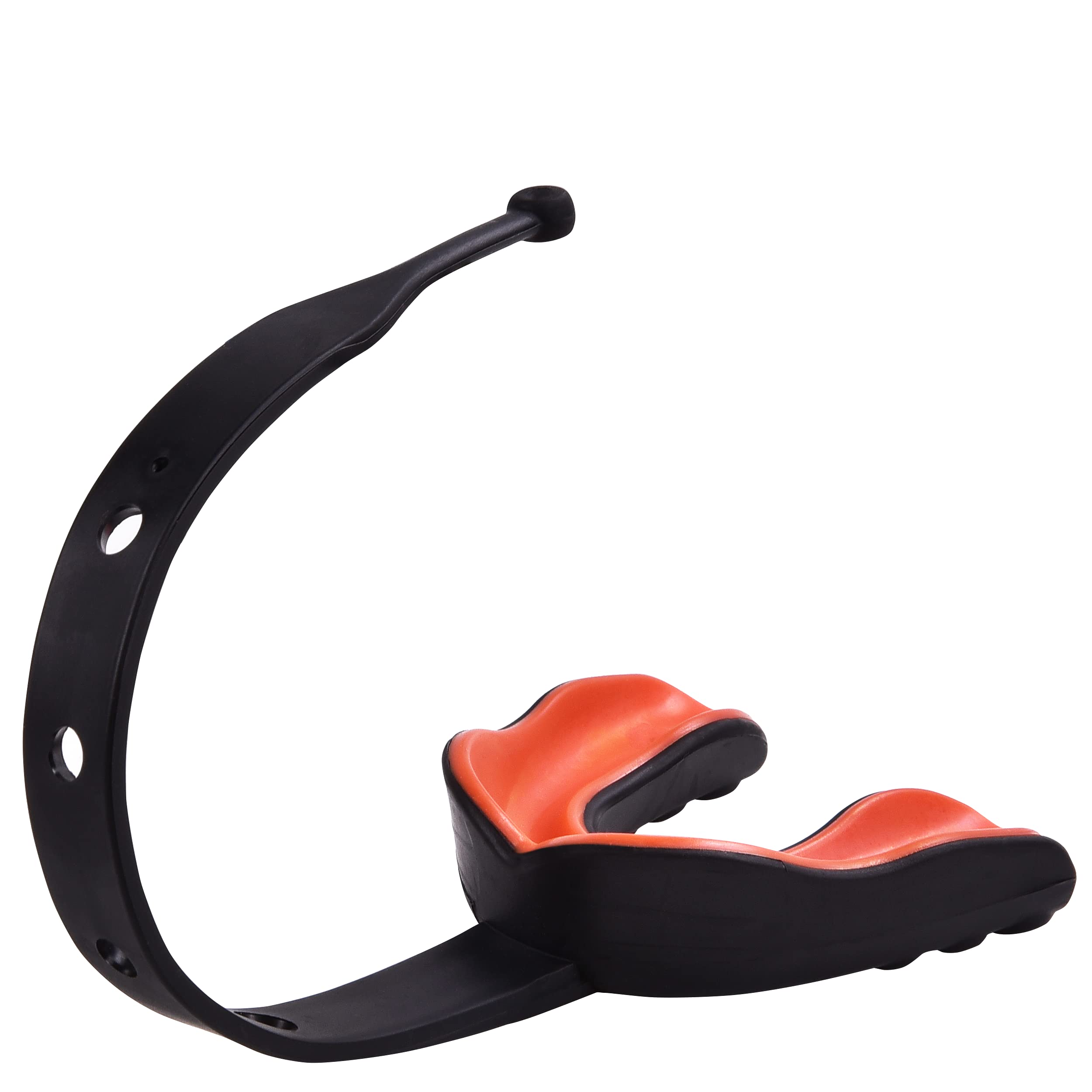 Oral Mart Strapped Mouth Guard for Football, Lacrosse, Ice Hockey, Taekwondo (USA Flag, Fangs, 15+ Colors to Choose from) - Sports Mouthguard with Fixed Strap (Strapped, Youth or Adult)