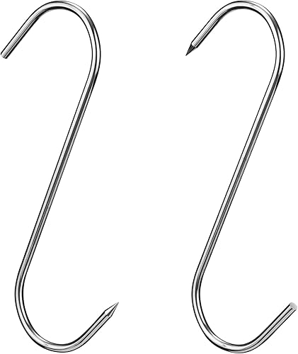 Miniatura 9 de 12 ganchos de carne, ganchos de carnicero de 5 pulgadas de acero inoxidable (0.157 in de diámetro), ganchos de procesamiento de carne en forma de S