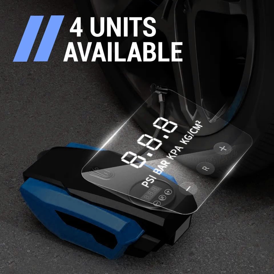 Image of Mrsdry 150psi Air Tyre Inflator for Car and Bike Pump Auto Stop (Blue)