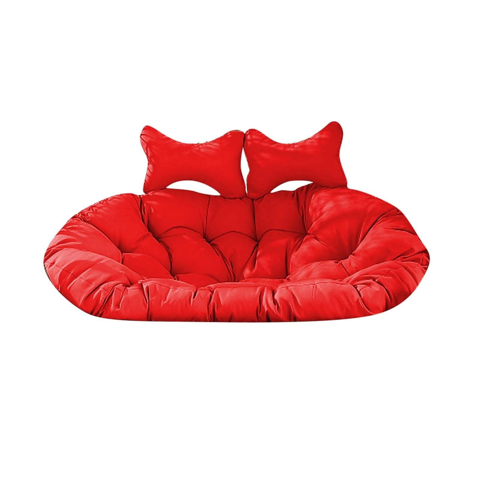 IRGVJIFR Egg Chair Cushion Hanging Basket Cushion Thickened Double Swing Sofa Household Chair Indoor Outdoor Cradle For the garden(Red)