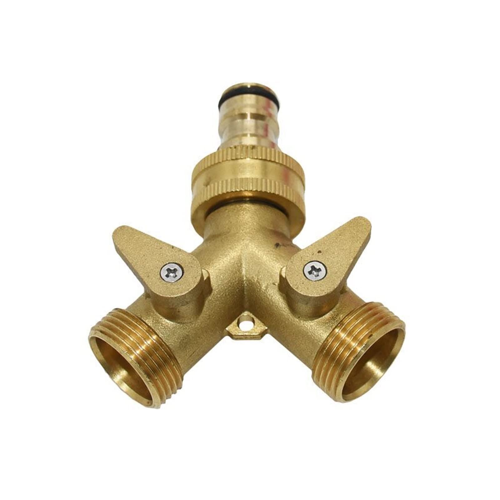 Adaptador de conector de manguera Conector de grifo de latón Y 2 vías Faucet Válvula de irrigación Manguera 3/4 cm Dispensador de agua 1 pieza