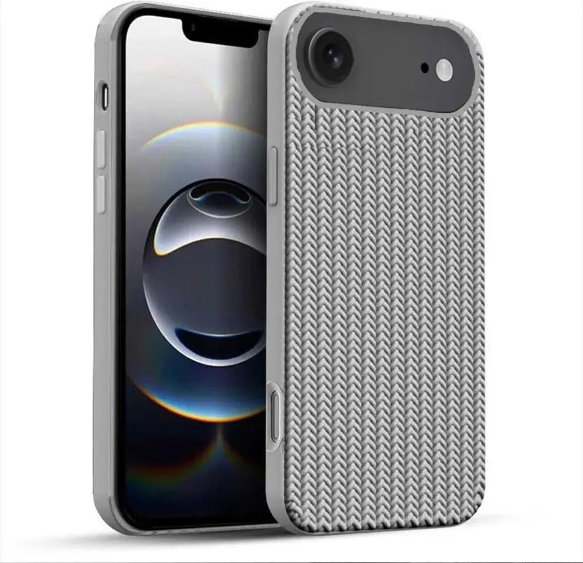 Image of Compatible with iPhone 17 Air | Premium Textured Microfiber Candy Protective Case | Shock-Absorbing Back Cover with Enhanced Camera Guard (Gray)