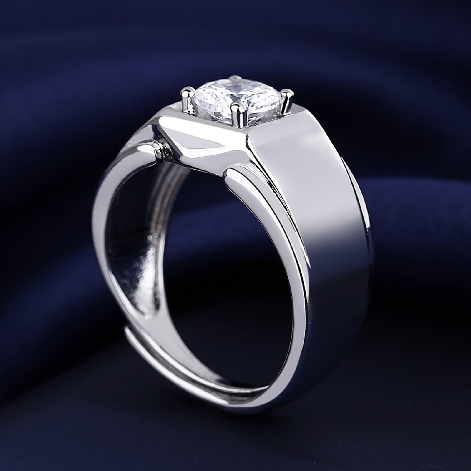 Anillos de compromiso para hombre, oro blanco de 9 quilates, 14 quilates, 18 quilates, anillo de compromiso con diamante creado en laboratorio
