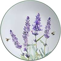 Prato Parede Decorativo Cerâmica Lavanda com Suporte Diâmetro 20cm