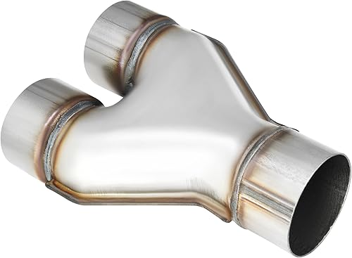 Miniatura 5 de YITAMOTOR Tubo de escape en Y de 3 pulgadas individual a 3 pulgadas, de acero inoxidable, universal de 3 pulgadas de diámetro interior, conector