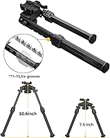 Vista 5 de CVLIFE Rifle Bipod Quick Release Picatinny Bipod for Rifle 360 Degrees Swivel and Tiltable Head Adjustable Height and Foldable Legs for Shooting and