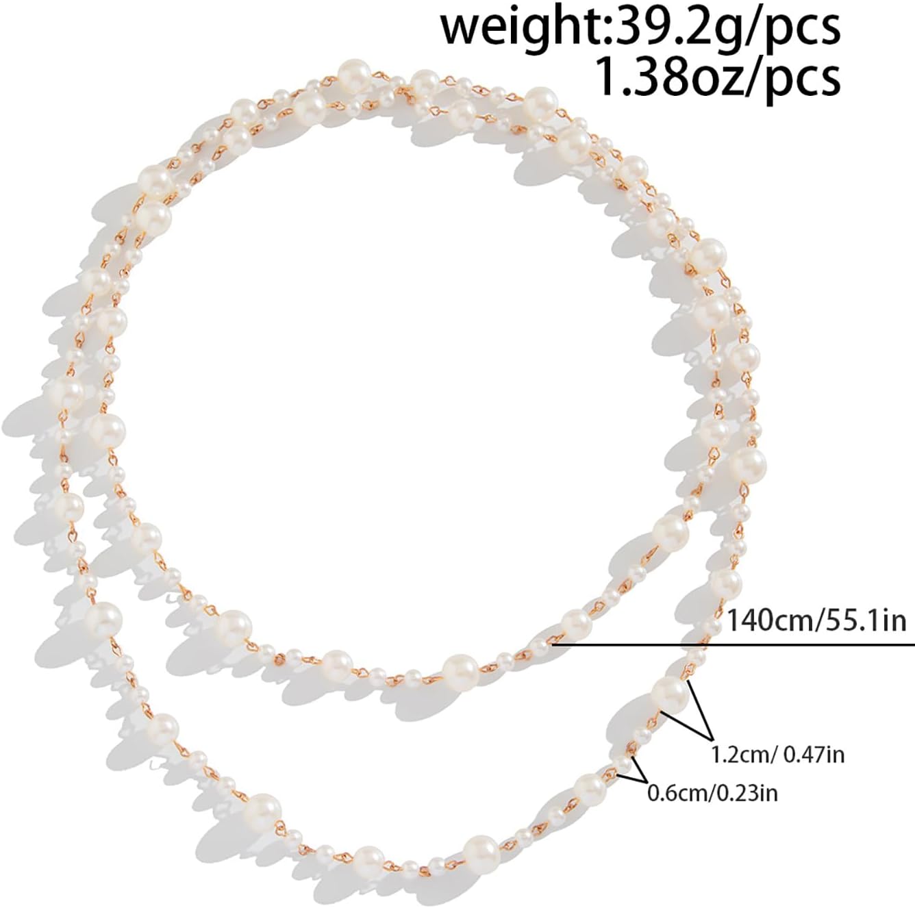 Long Pearl Necklaces for Women Dainty Long pearl Layered Chain Necklaces Statement Sweater Strand Chain Jewelry - Image 4