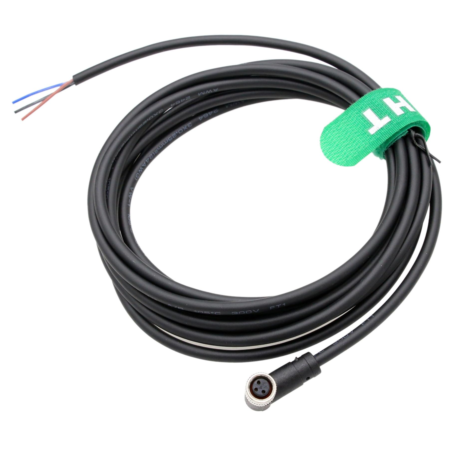 HangTon Cable de alimentación M8 hembra 3 pines sensor actuador blindado PVC 3m para Banner Baumer Turck SICK Omron