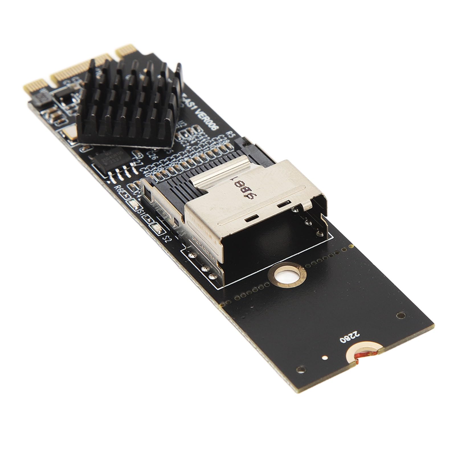 Tosuny Scheda di Espansione M.2 NVME a SFF 8087 SATA3.0 per per e per Linux, Scheda Controller di Espansione 6Gbps 4 Porte 6Gbps, Interfaccia Mini SAS36 Pin SFF 8087