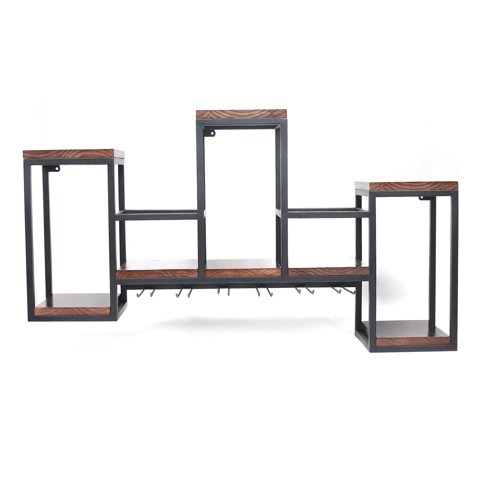 Estantería de Pared para Vino - Soporte para Botellas de Cristal y Madera