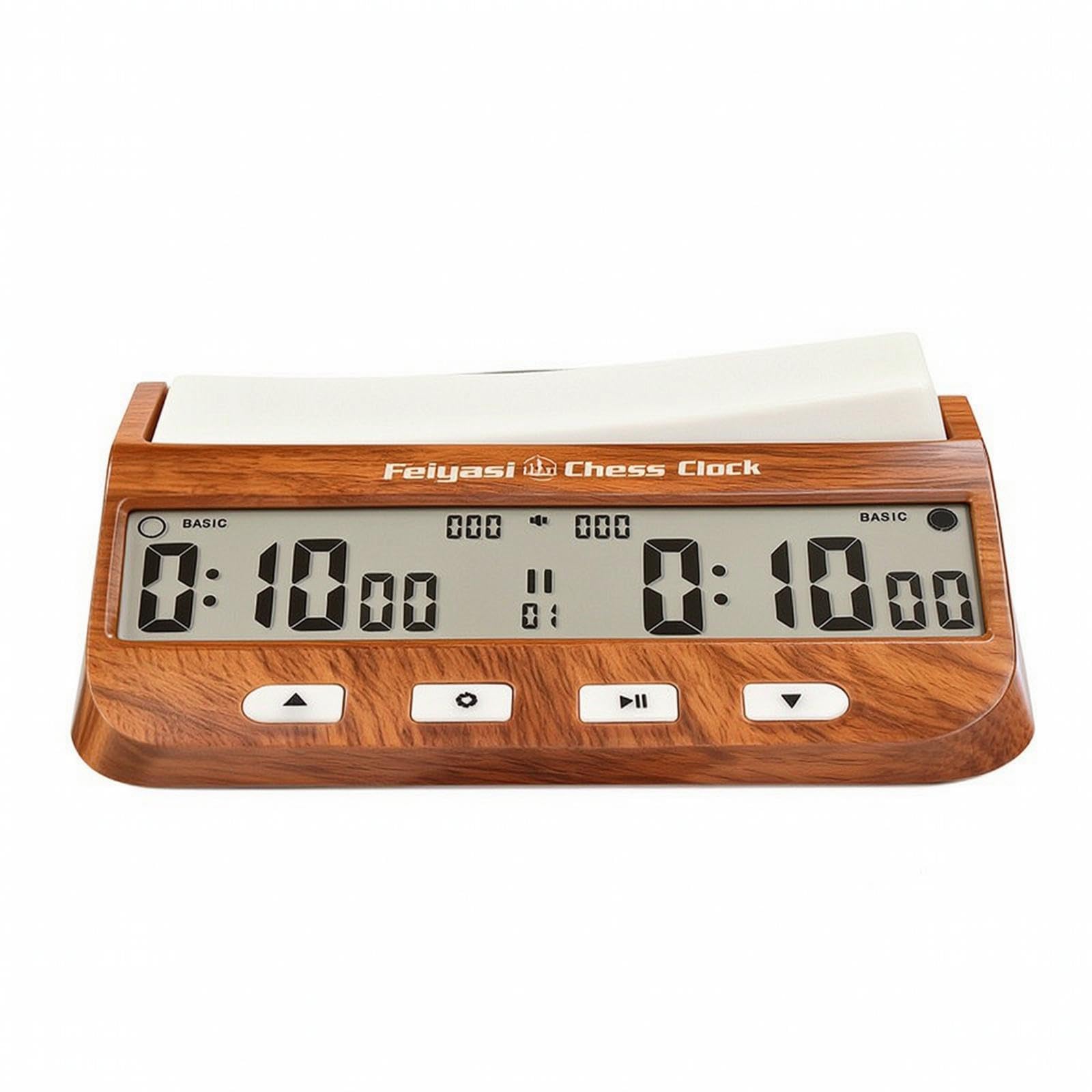 Multifunction Game Clock Multi-Function Chess Clock with Digital Display Screen Added Time Time Digital Chess Timer for Tournament Participants Wood Grain English-image-13