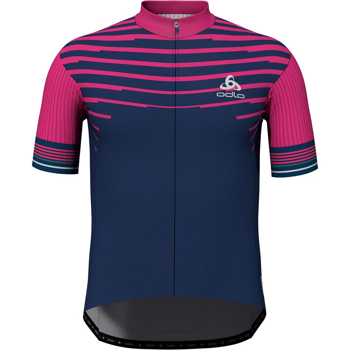 Odlo Zeroweight Men's Stand Collar Full Zip Jersey, Beetroot Purple - Estate Blue, Small, 411542