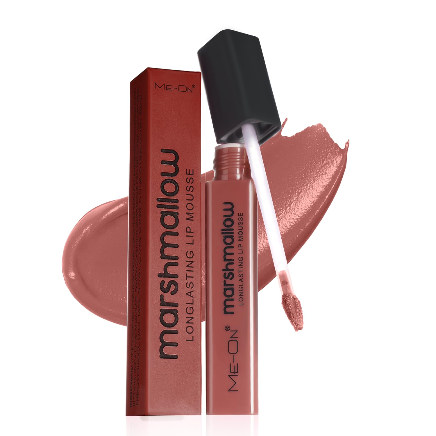 ME-ON Marshmallow Lip Mousse Lipstick | Long-Lasting Creamy Matte Lip Color | Lightweight & Velvety Texture | Enriched with Vitamin E | Rich Pigment & Smooth Application (11-Mocha Lover, 6 ml)-picture-14
