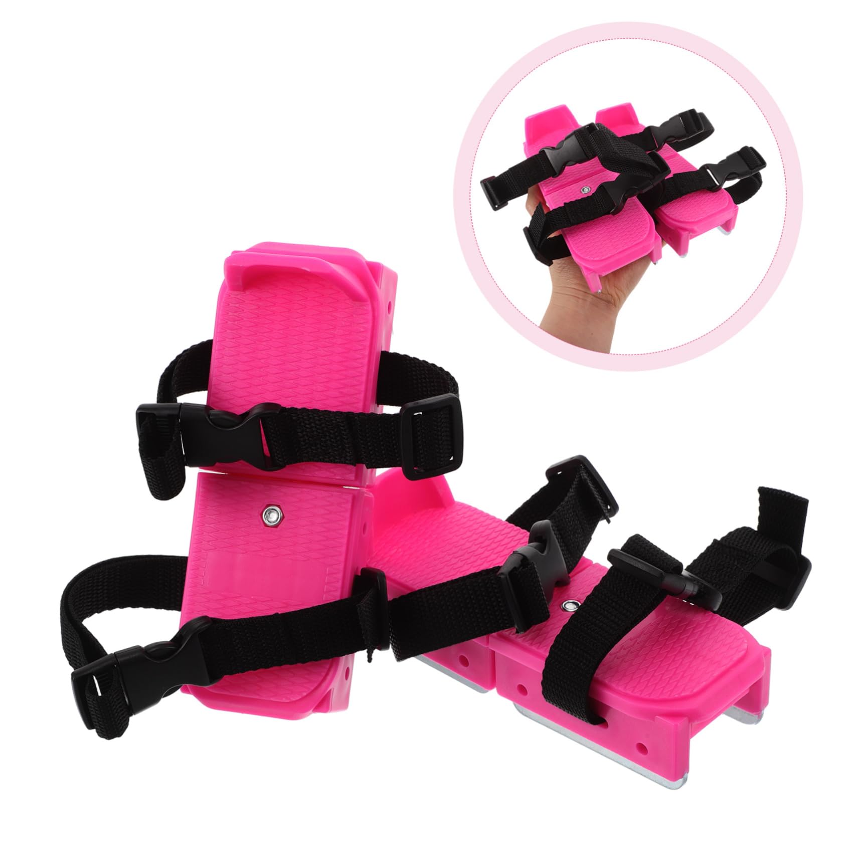 Abaodam Pattini da Ghiaccio Regolabili per Ragazzi, Scarpe Invernali Rosa in Pp+Metallo Design Facile, per Sport Invernali e Piste di Pattinaggio