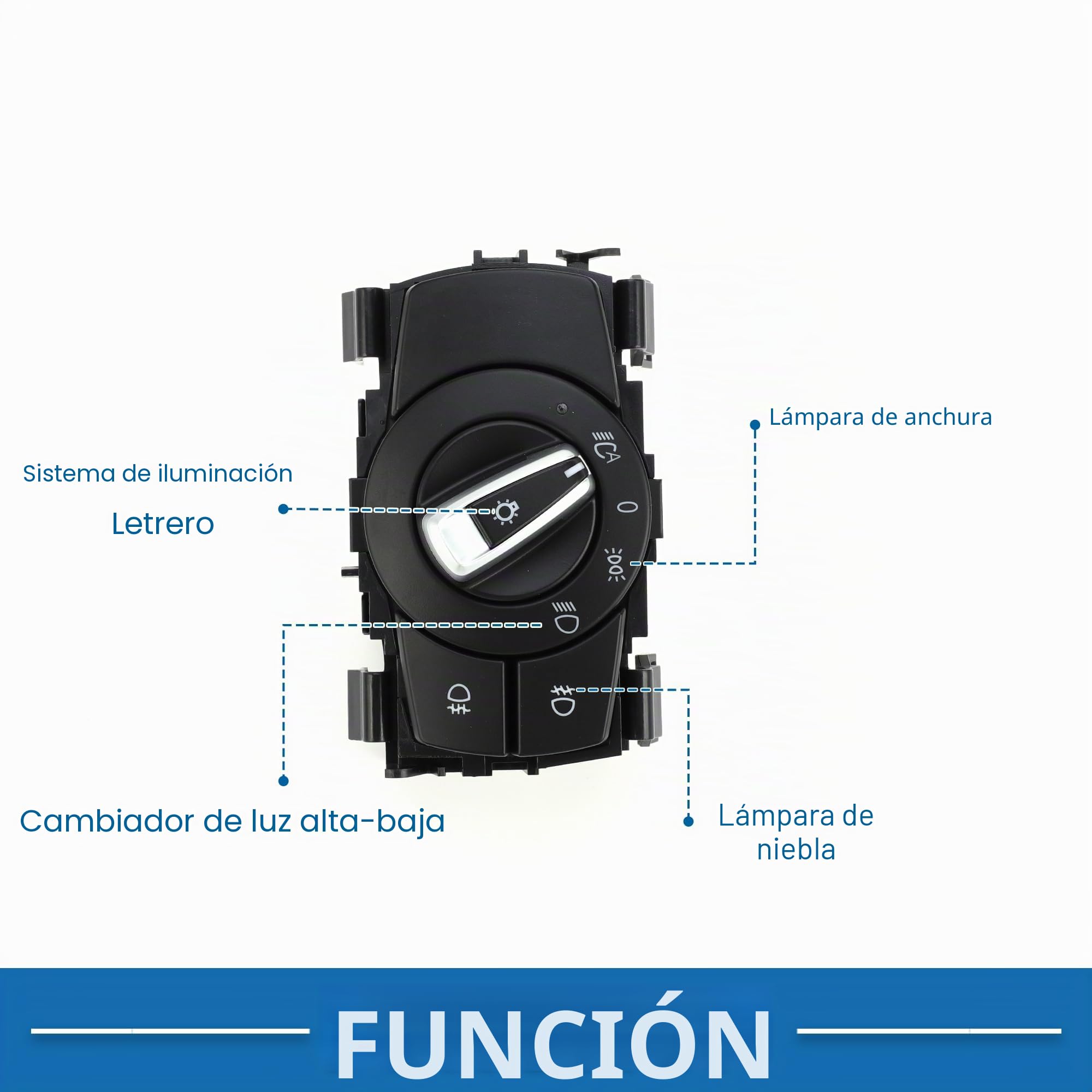 A ABSOPRO Interruptor De Faros Para Bmw 325I 08-11 1Pc | Negro, Plástico, Metal, Para Bmw 335I 08-11, Para Bmw M3 08-11, Oe 61319169404, Control De Luces Antiniebla