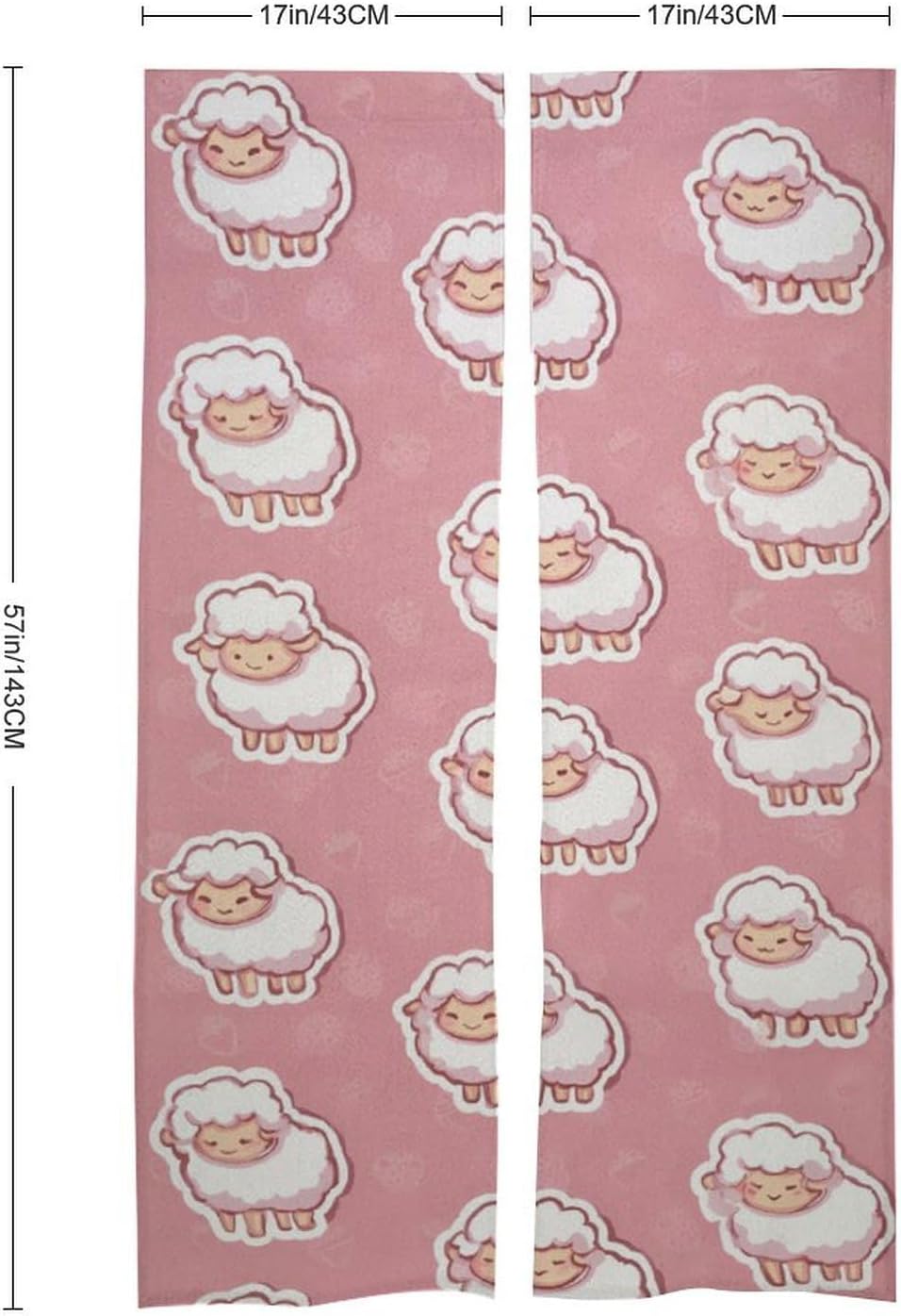Sheep Lamb Doorway Curtain Insulated Room Divider Drapes | white linen,privacy curtains