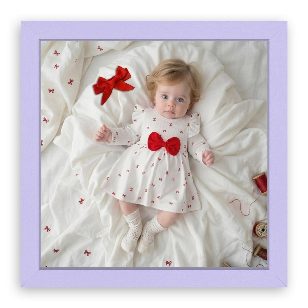 Procut Global Purple 4x4 Sleek Picture Frame for Nursery, Baby Gift - Photo Frame with Perspex Front, Wall or Tabletop Display - Keepsake for Newborn, Baby Shower & First Photo Memories — image 1
