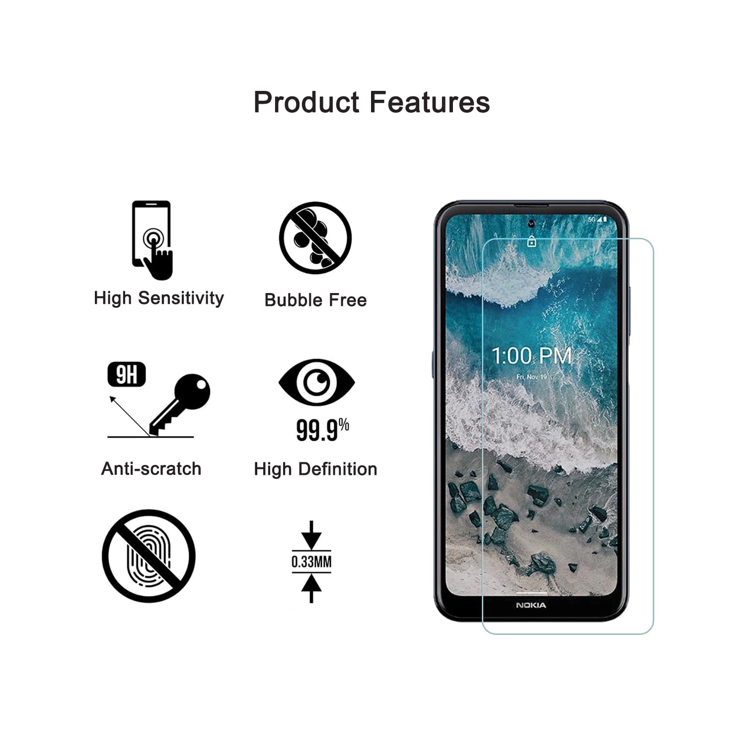 Pellicola Honor 90 Proteggi Schermo In Vetro Temperato Supershieldz Per Nokia X100, 2 Confezioni, Anti-graffio E Anti-urto Accessori Telefoni Nokia - Foto 2
