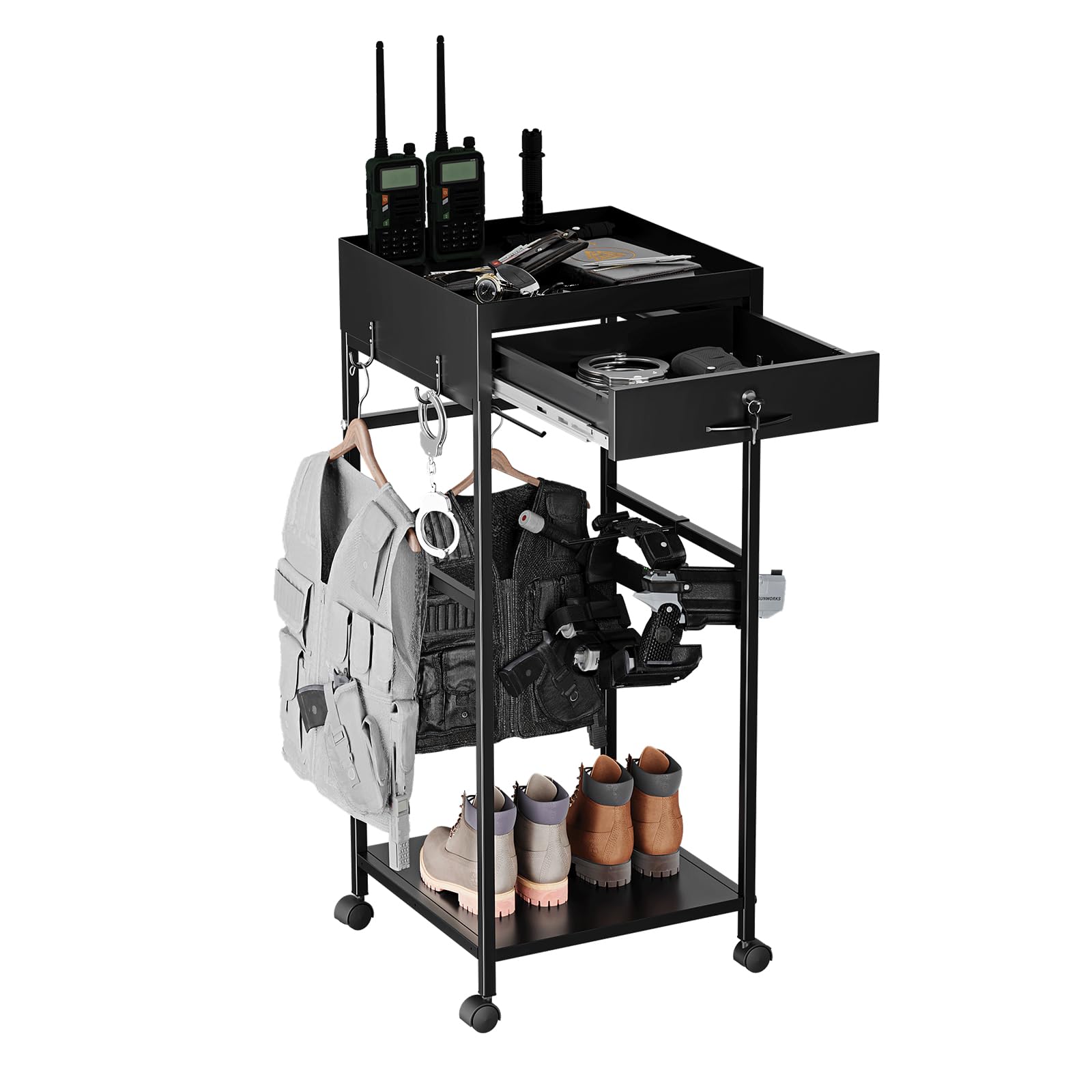 Law Enforcement Racks Law Enforcement Equipment Organizer Police Gear Rack With Hooks - Heavy ...