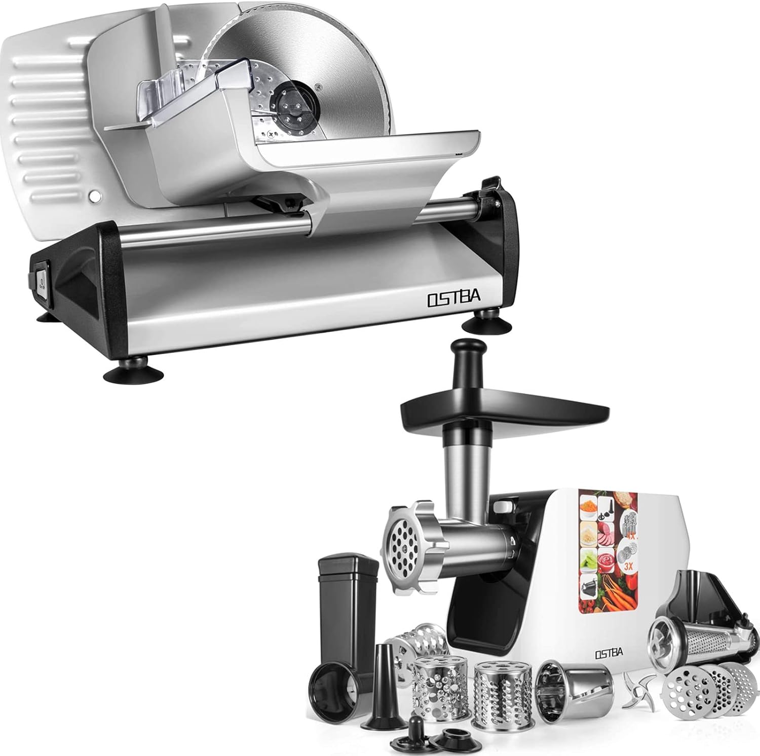 OSTBA 2000W MAX Meat Grinder with 200W Meat Slicer Home