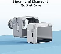 Vista 2 de Funda protectora de silicona, protector de pantalla y lente para Insta360 GO 3 (negro)