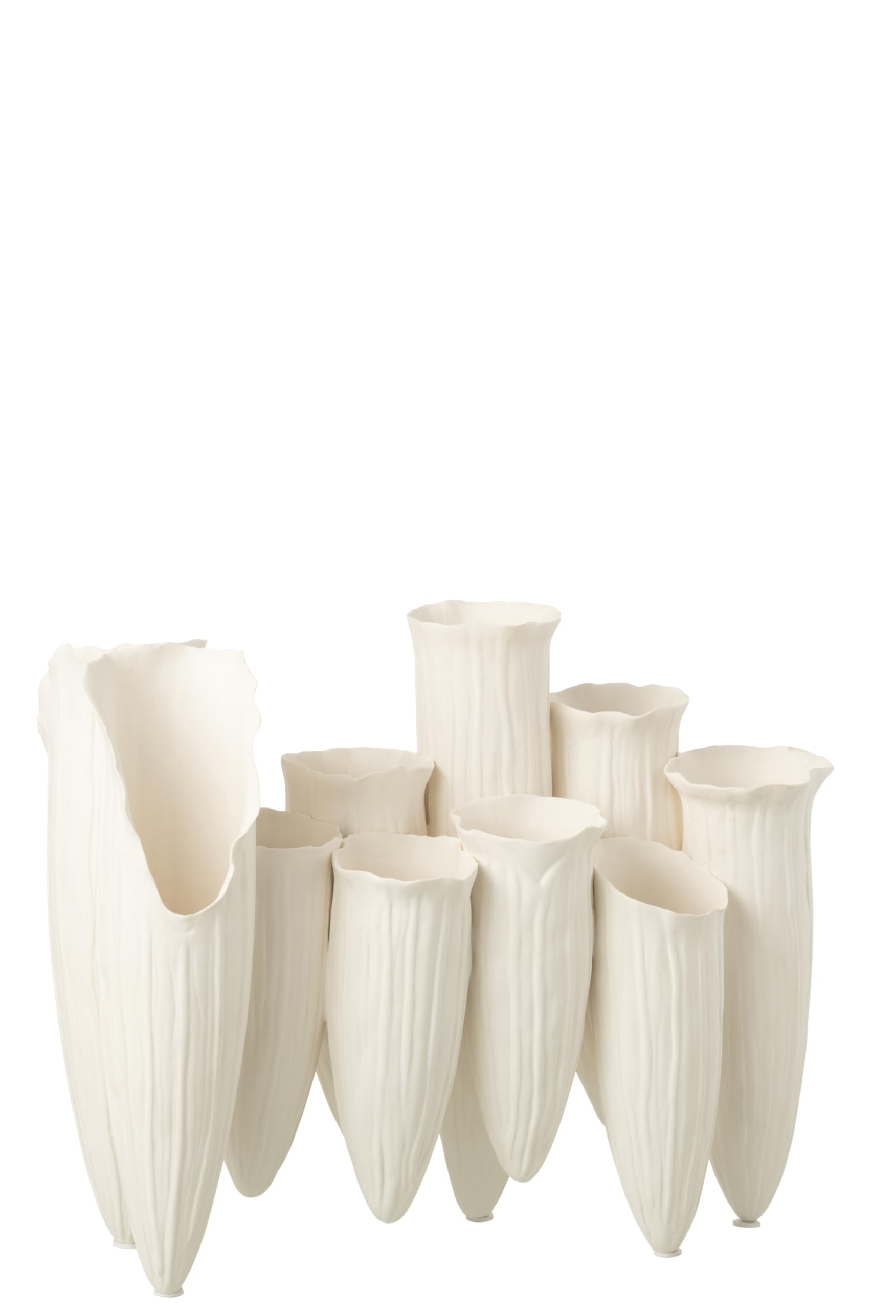 J-Line Soliflore Vase Helix Zylinder - Keramik - Weiß