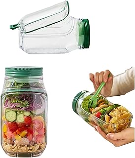 25 Taco Salad in a Jar Recipes for Fresh and Easy Lunches 78 Salad Jar with Side Opening, Mason Jar Salad Container for Lunch with Dr...