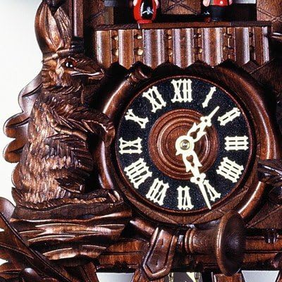 Cuckoo Clock Hunting Clock, Sitting Animals