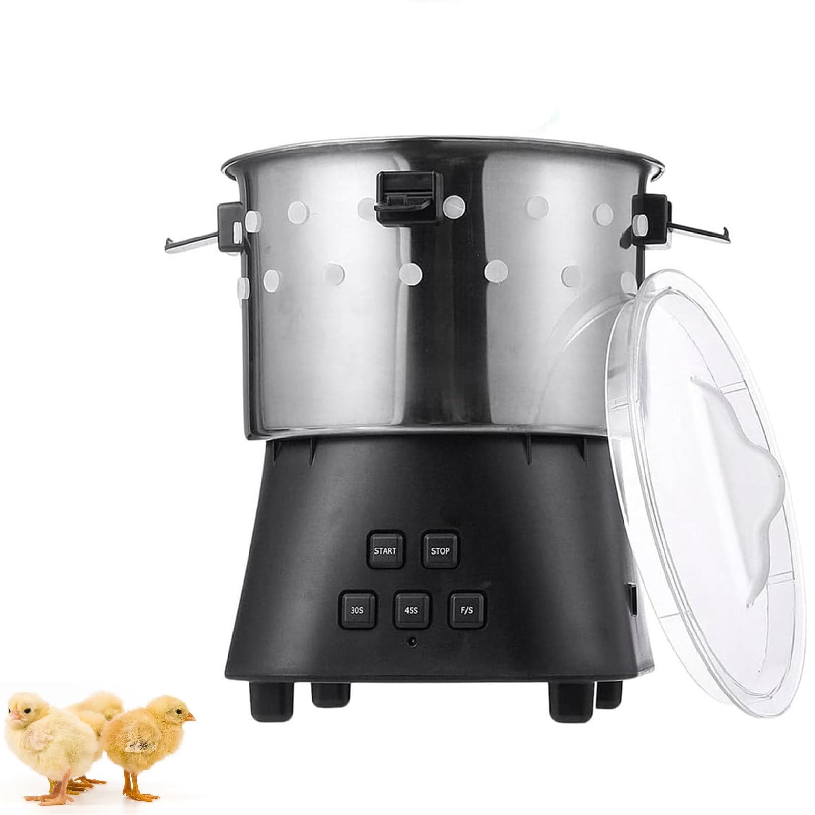 KJZQXYX Electric Poultry Plucker Machine, Mini Bird Feather Remover, Stainless Steel Quail Plucking Device,with Timing,for Small Farm
