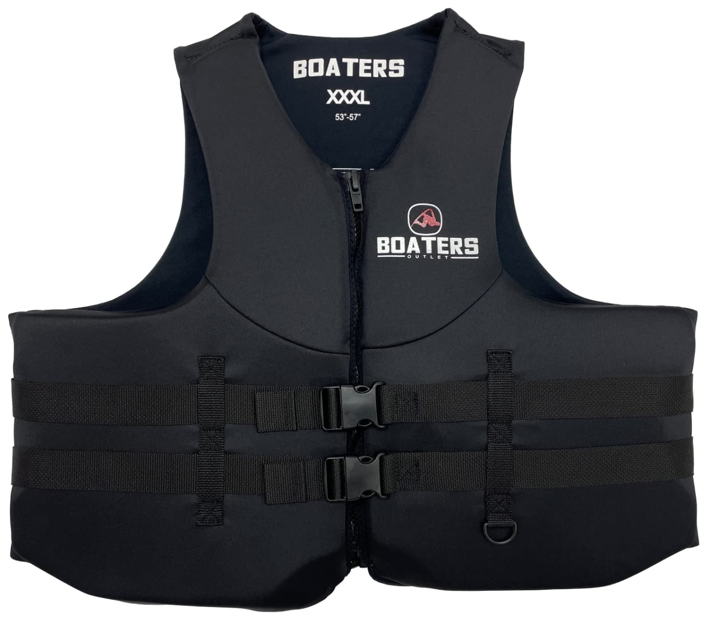 Men's Black Neoprene Boater's Signature Life Jacket with Red Logo (3X-Large (53