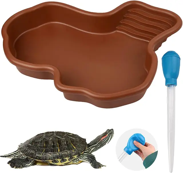 Baignoire pour Tortues d'Eau avec Absorbeur d'Eau - Terrarium Durable