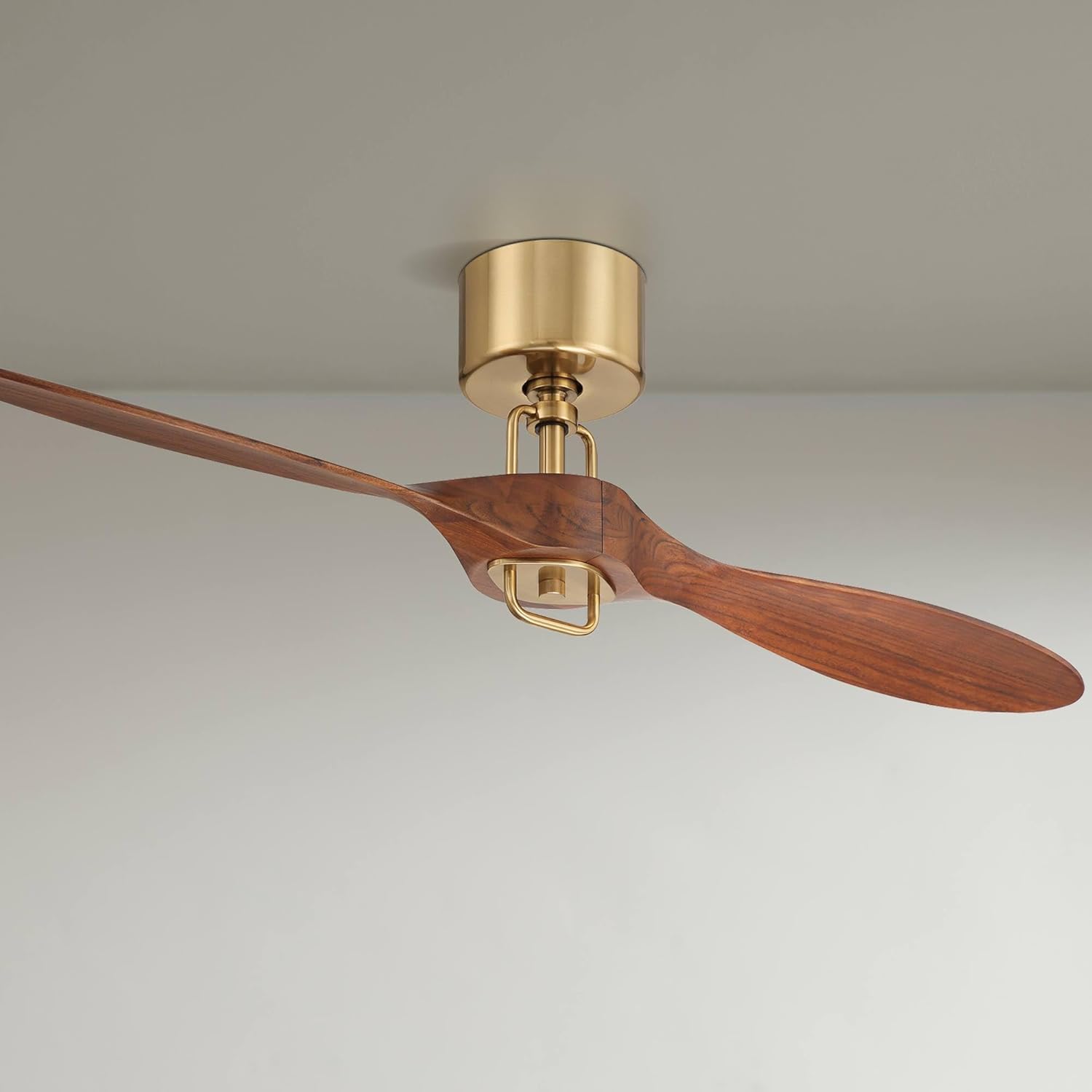 Casa Vieja 56" Longbow Brass and Walnut Indoor/Outdoor Ceiling Fan