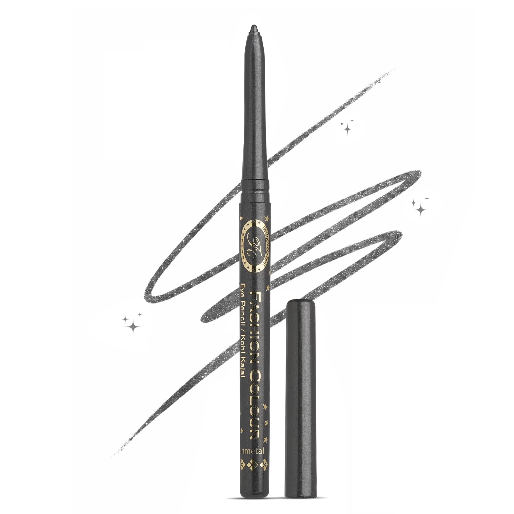 FASHION COLOUR Intense Revolving Kajal | High Impact Intense Color In 1 Stroke | 12 Hr Long Stay | Matte & Mettalic Finish | Soft Texture | Waterproof & Smudgeproof Kajal | (Grey)-image-44