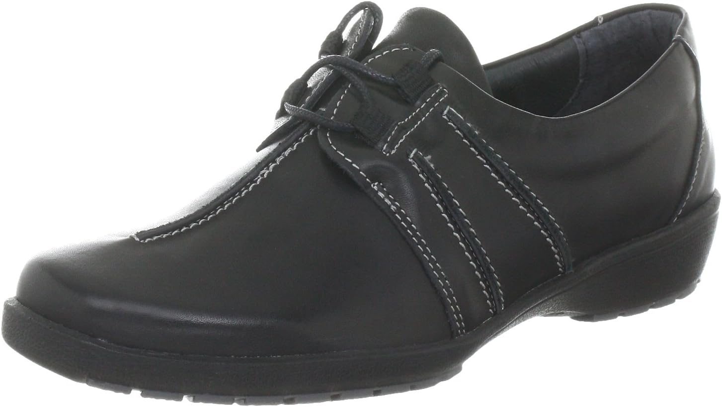 Women's Lacedup Footwear Black Leder Uniform Dress Shoes 36