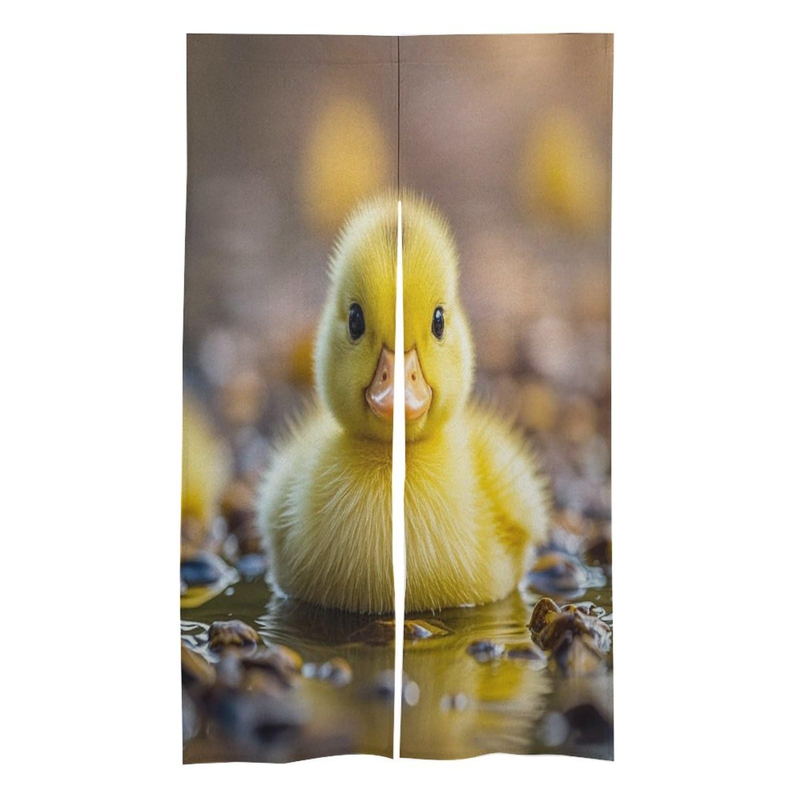 FekiLoot Cute Ducks Door Curtain Splice Japanese Style Theme Blackout Doors Cover Hemp Door Tapestry Temperature Protection Barrier Doors Screen for Various Rooms 17W X 57L Inch
