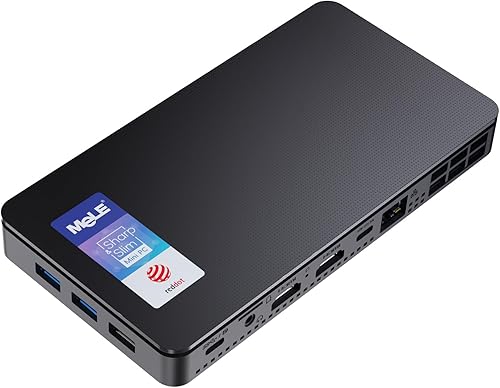 MeLE Overclock4C N95 (hasta 3.4 GHz) 16 GB 512 GB Slim Mini PC Windows 11 Pro Dual HDMI + USB tipo C 4K triple pantalla WiFi 6 BT5.2 Gigabit