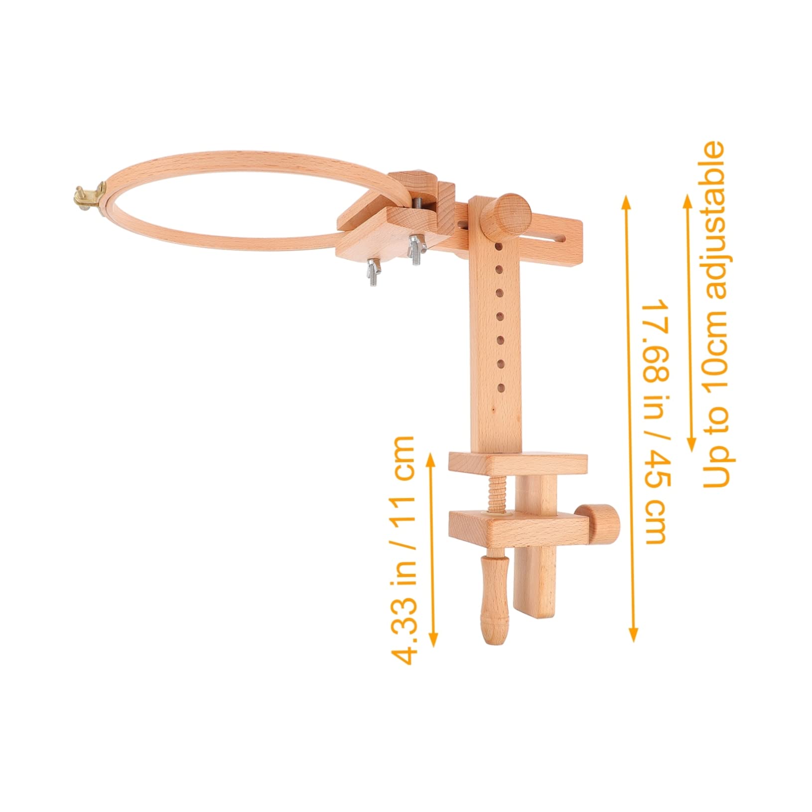 UTHCLO Bastidor de Bordado de Madera Ajustable para Mesa, Soporte Rotatorio 360° 20 Aros para Punto de Cruz, Herramienta Artesanal para Manualidades DIY para Aficionados y Principiantes