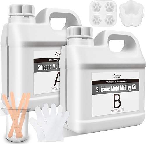 Kit de fabricación de moldes de silicona, goma de silicona líquida translúcida de 0.5 galones 15A, relación de mezcla 11, moldes de curado rápido