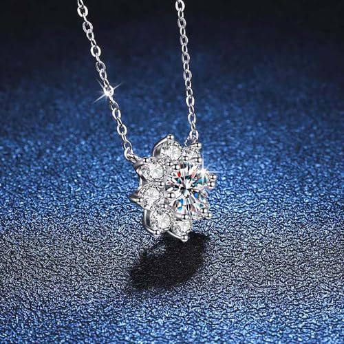 Collier Fleur de Soleil en Moissanite et Argent 925 | Éclat Durable
