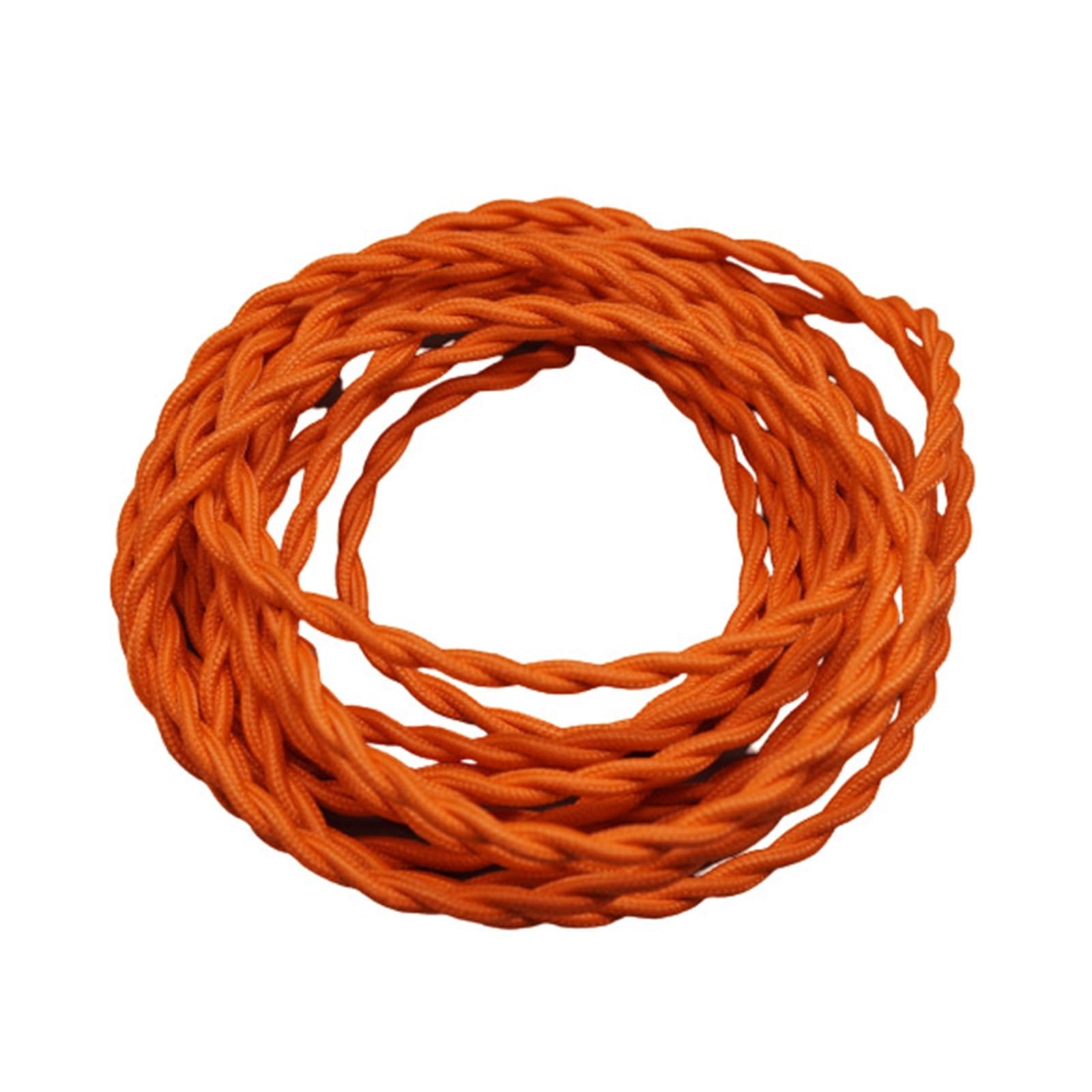 alambre eléctrico flexible, Cable textil trenzado vintage de 2 núcleos (2 x 0,75 mm) for iluminación doméstica, ideal for lámparas colgantes | Orange,10meter