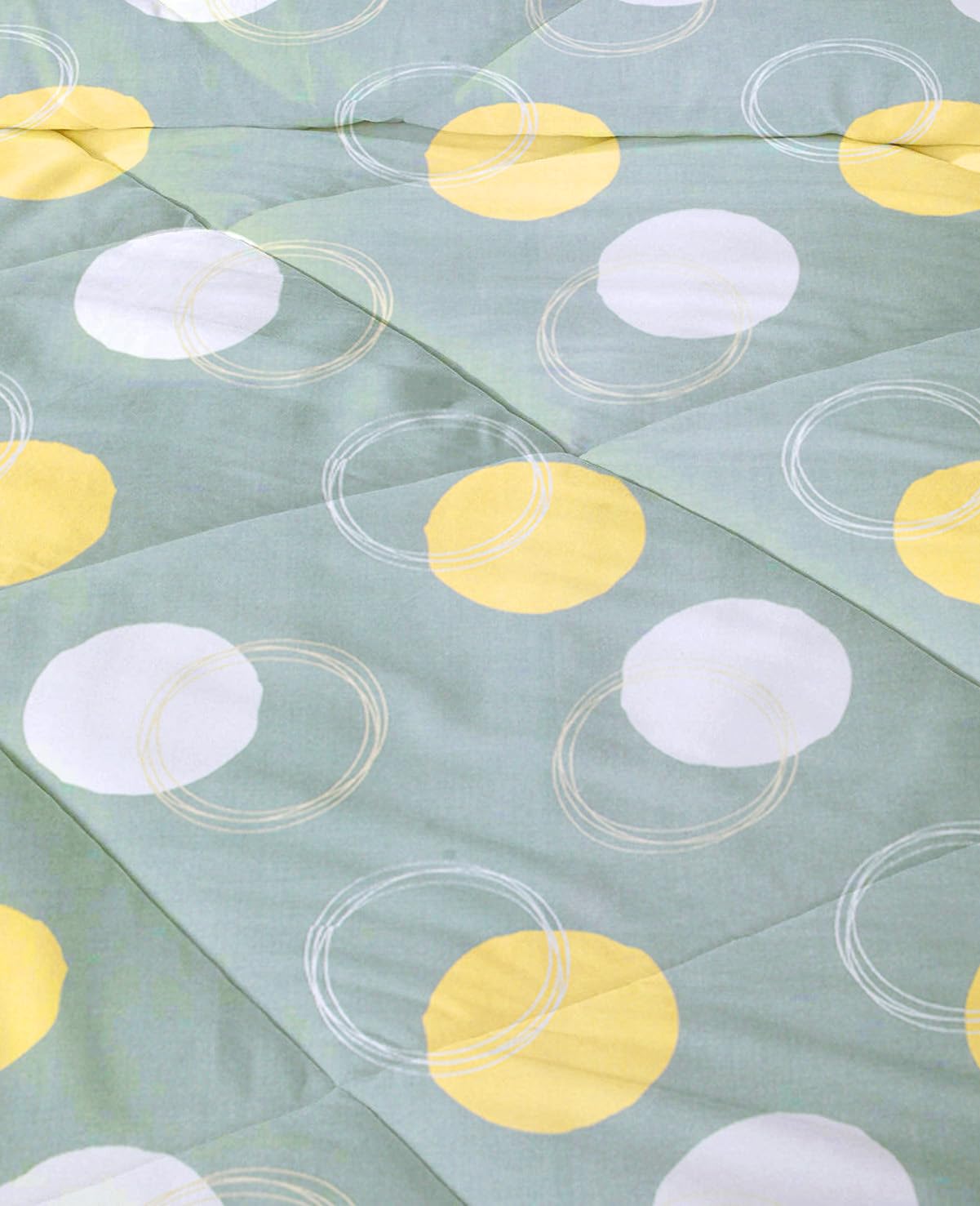 VAS COLLECTIONS 220 GSM Microfiber Reversible AC Comforter |Quit | Blanket | Duvets for King Size Double Bed 180Tc (230X250 cm, Light Green, Yellow and White) 1